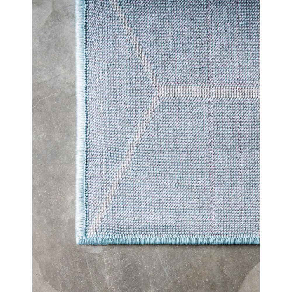 Light Blue Trellis Frieze Easy-Care Rectangular Area Rug