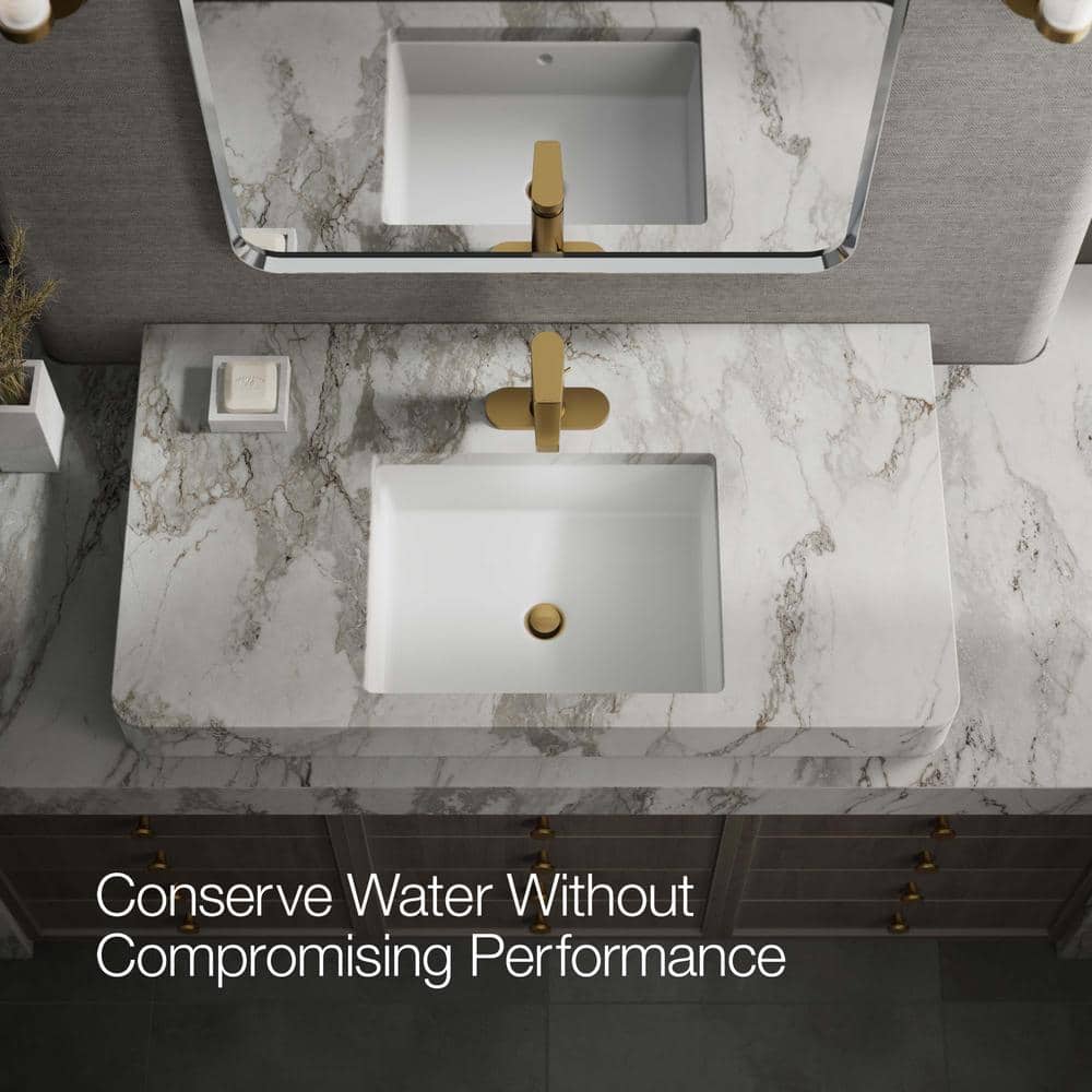 Vibrant Brushed Brass Single-Handle Bathroom Faucet with Escutcheon
