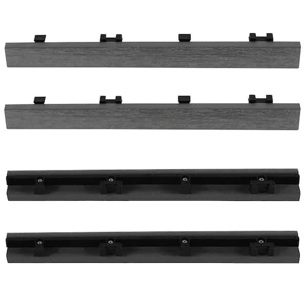 1/12 ft. x 1 ft. Quick Deck Composite Deck Tile Straight Trim in Argentinian Silver Gray (4-Pieces/Box)