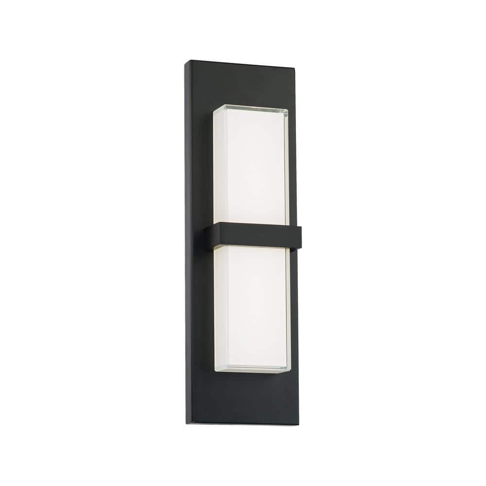 Bandeau Black Indoor/Outdoor Hardwired Coach Sconce with Color Selectable Integrated LED -  DWELED