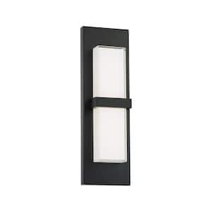 Bandeau Black Indoor/Outdoor Hardwired Coach Sconce with Color Selectable Integrated LED