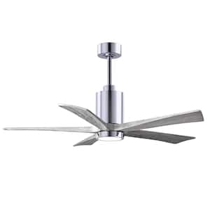 Patricia 52 in. LED Indoor/Outdoor Damp Polished Chrome Ceiling Fan with Light with Remote Control and Wall Control