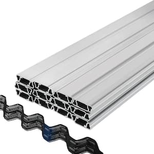 6.56 ft. Lock Channel 20-Packs PE Coated Spring Wire&Aluminum Alloy Channel with Screws for Greenhouse