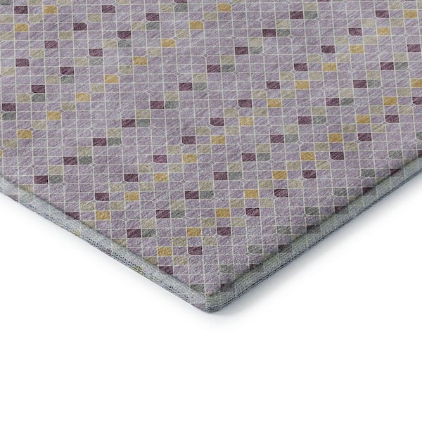 Mayfield Premium Machine Washable Abstract AMF1408 Lavender 3 ft. x 5 ft. Area Rug