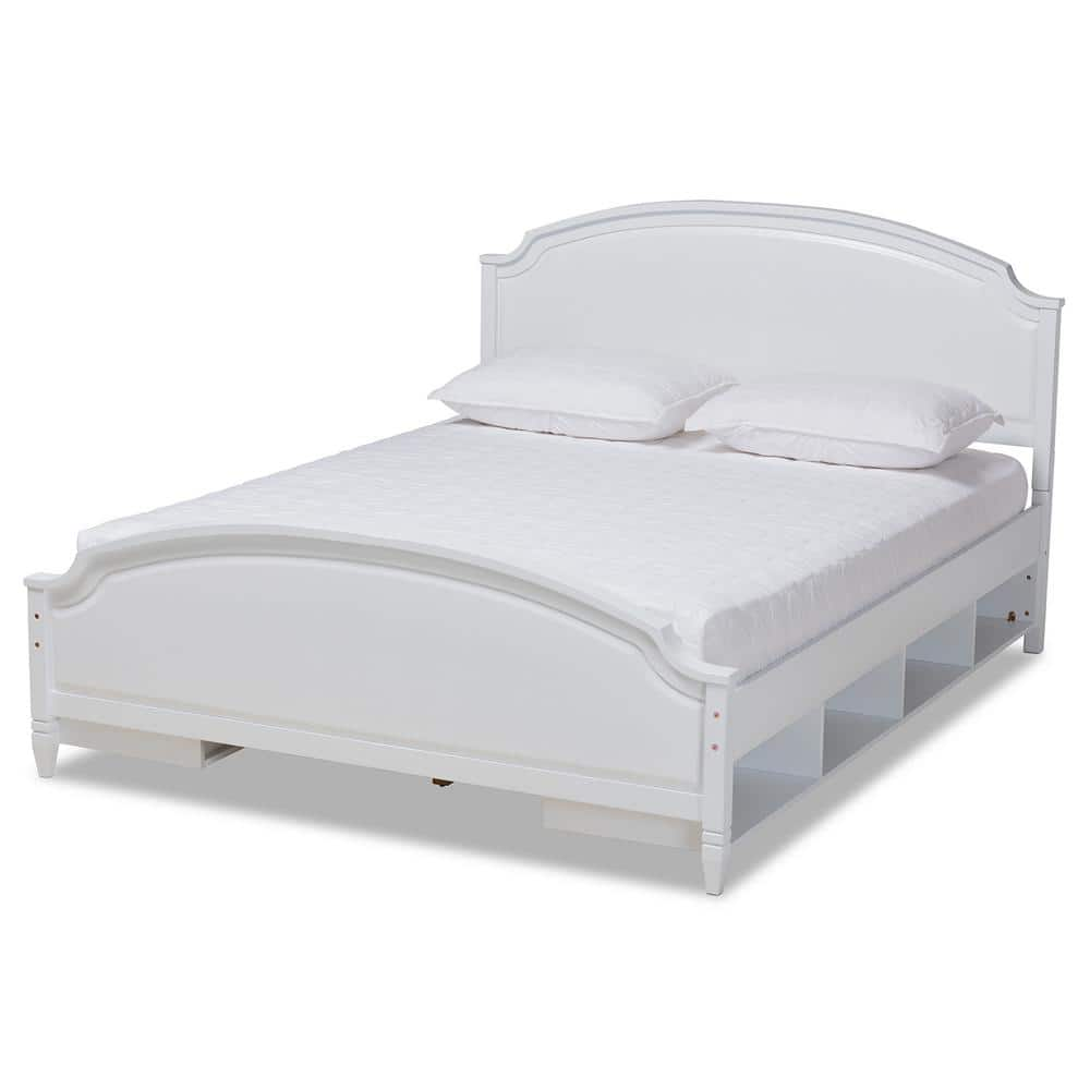 Baxton Studio Elise White Full Platform Storage Bed 168 10827 HD