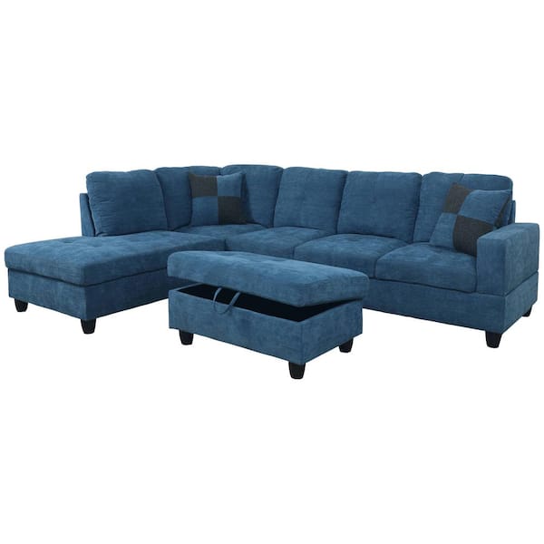Facing Chaise Sectional Sofa, Star Furniture Blue Sofas