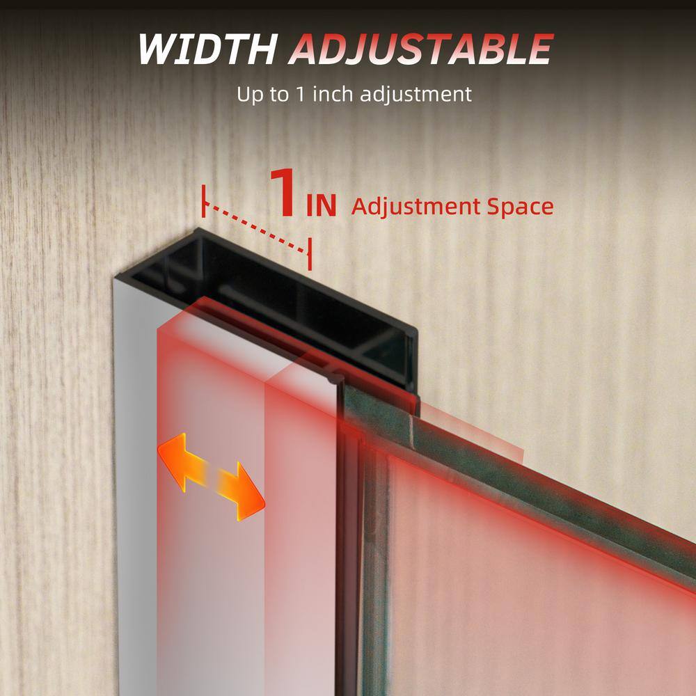 47" Chrome Frameless Pivot Shower Door with Clear Tempered Glass