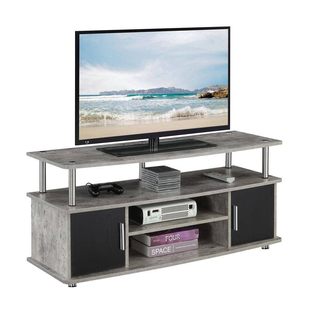 Sleek Gray 48" Monterey TV Stand with Cabinet Storage