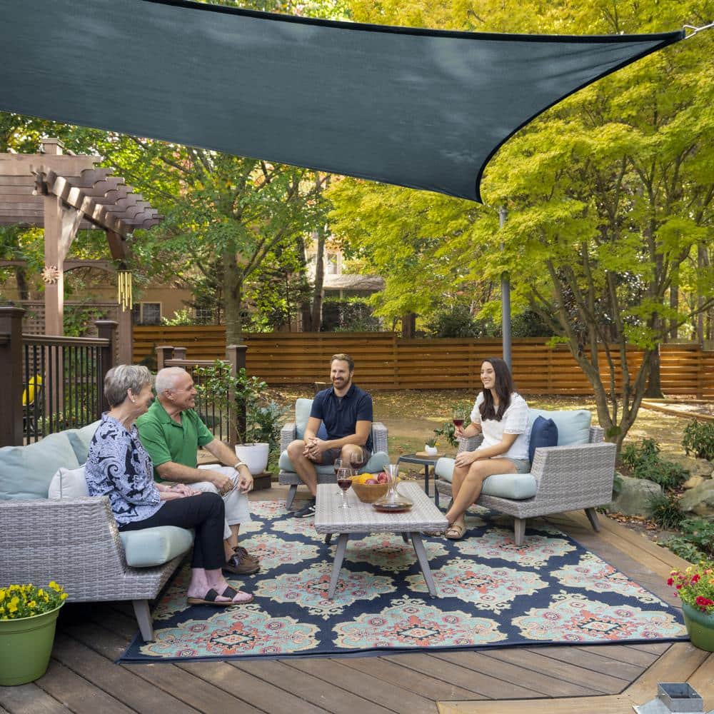 Coolaroo Slate Blue HDPE Rectangle Shade Sail Kit 16'5" x 9'11"