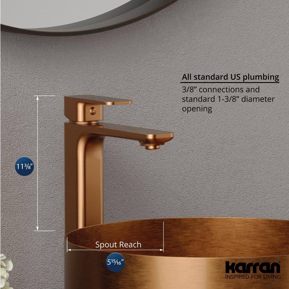 Venda Brushed Copper Single-Handle Vessel Bathroom Faucet