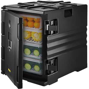 Insulated Food Pan Carrier 82 Qt. Hot Box for Catering Food Box Carrier with Double Buckles for Restaurant, Black