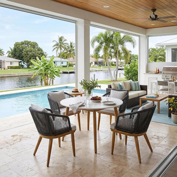 Patio Dining Chair Set Modern Outdoor Furniture Seating for Garden Deck 2 Pieces Set, Cushions and Pillows Included