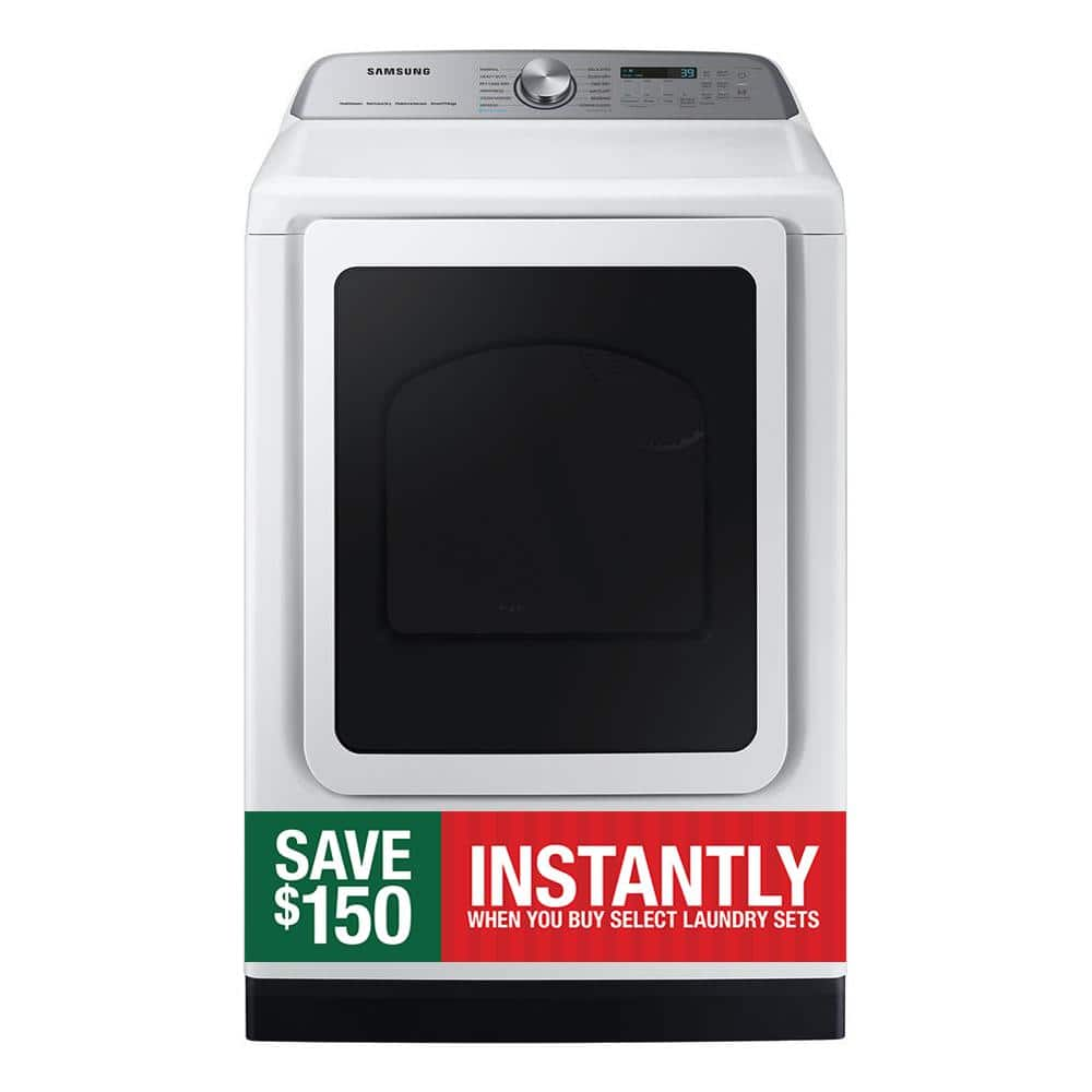 Samsung 7.4 cu. ft. Smart Vented Gas Dryer with Pet Care Dry and Steam Sanitize+ in White