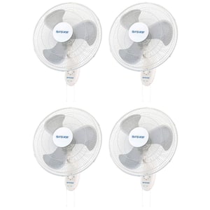 18 in. 3-Speed Wall Mounted Fan with 90 Oscillation (4-Pack), White