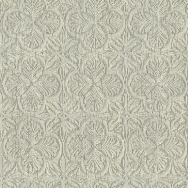 Chesapeake Karachi Wooden Damask Blue Prepasted Non Woven Wallpaper Sample