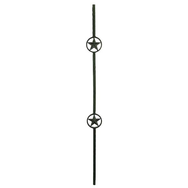 EVERMARK 44 in. x 5/8 in. Black Metal Double Star Baluster