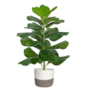2 .5 ft. Artificial Fiddle Leaf Fig Tree with Cotton Rope Basket