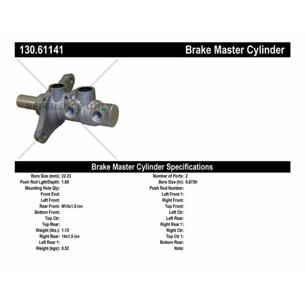 Centric Parts Brake Master Cylinder