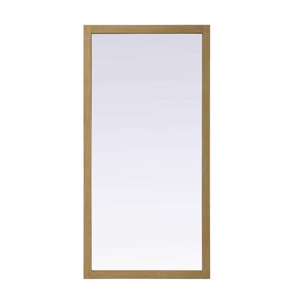 Linen Oak 72 in. W x 36 in. H Transitional Rectangle Mirror