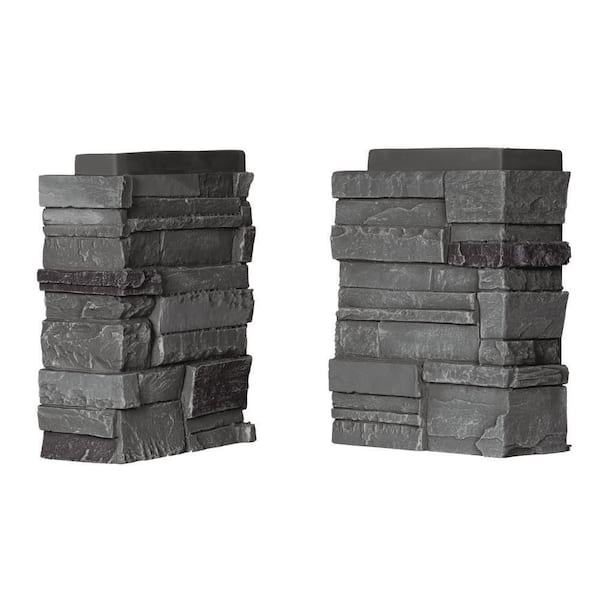 DuraKwik Stone Polyurethane Faux Stacked Stone Corners -Volcano Ash