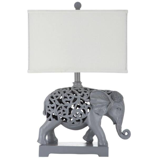 Grey with White Elephants Lamp Shade 