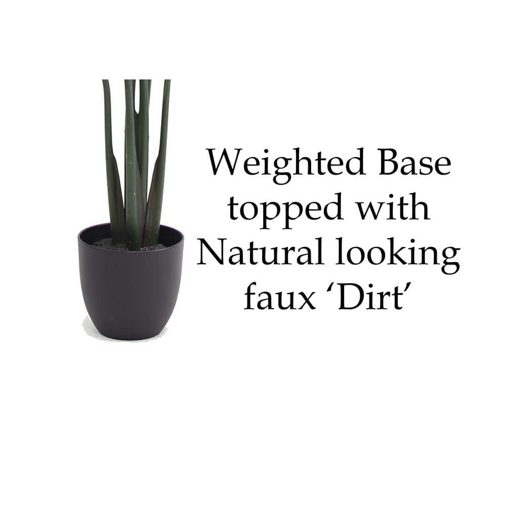 52" Green Artificial Bird of Paradise Tree in Black Plastic Pot