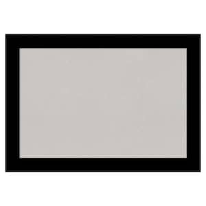 Brushed Black Framed Grey Corkboard 27 in. x 19 in Bulletin Board Memo Board
