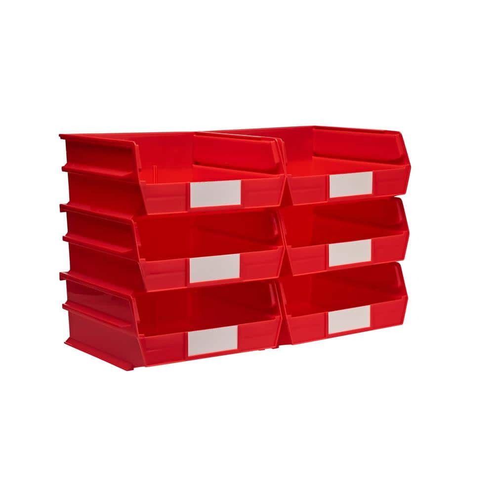 LocBin 2.13-Gal. Stacking, Hanging, Interlocking Polypropylene Storge Bins in Red (6-Pack) price history on PriceWatchPro