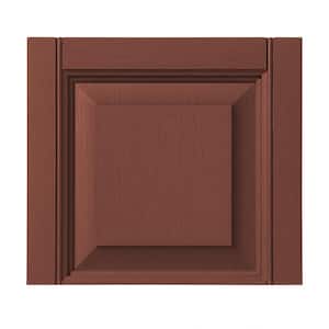 15 in. x 13 in. Polypropylene Raised Panel Transom Design in Red Shutter Top Pair