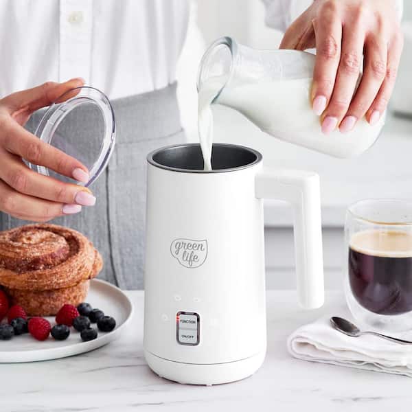 GreenLife Electric 10 Oz Instant Milk Frother, Warmer, & Steamer