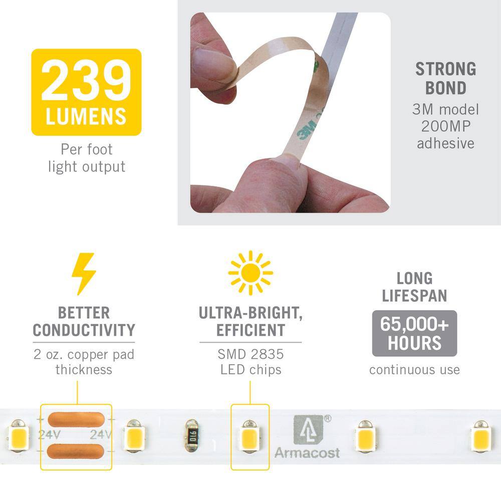 16.4-ft Bright White LED Tape Light with 24V Power