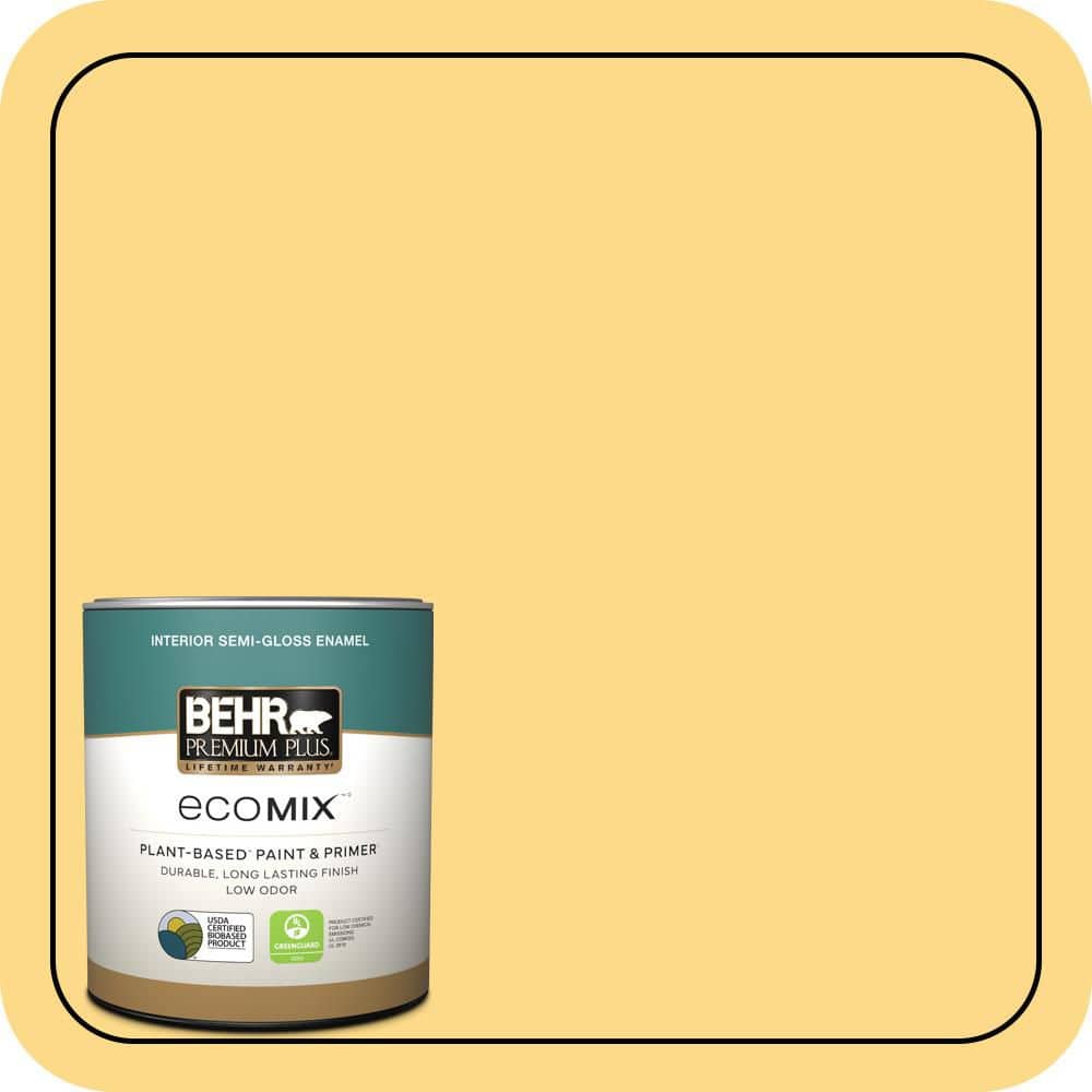 1 qt. #P280-4 Surfboard Yellow Semi-Gloss Enamel EcoMix Plant-Based Interior Paint & Primer price history on PriceWatchPro