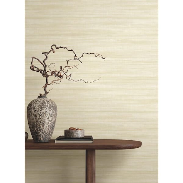 Brushed Linen Ivory White Wallpaper