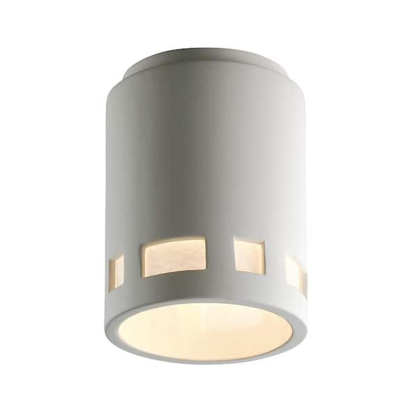 Justice Design Radiance 1-Light White Outdoor Flush Mount Light