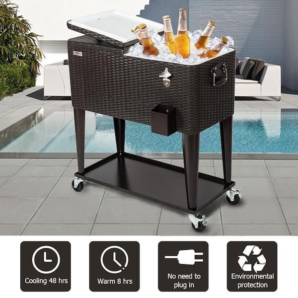 Outdoor patio store coolers on wheels