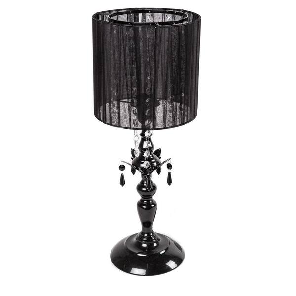 Tadpoles 20 in. Black Chandelier Table Lamp with Drum Shade