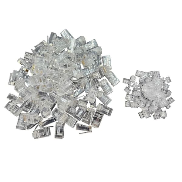 Cat6A/6 RJ45 Connectors with Load Bar for Slim Stranded (28AWG) Cable (500-Pack)