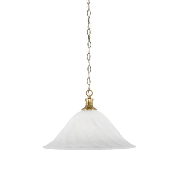 Unbranded Peabody 60-Watt 1-Light New Age Brass Shaded Mini Pendant Light with Glass Shade