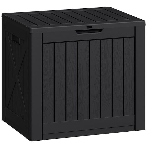 42 Gal. Lockable Resin Outdoor Deck Box for Package Delivery, Black