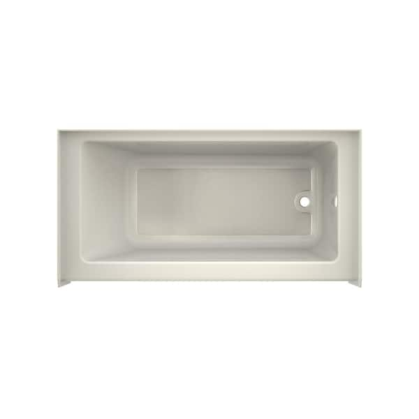 PROJECTA 60 in. x 32 in. Acrylic Right Drain Rectangular Low-Profile AFR Alcove Bathtub in Oyster