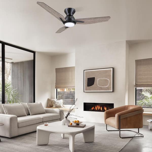 Tilbury 48 in. Integrated LED Indoor/Outdoor Black Smart Ceiling Fan with Light and Remote, Works with Alexa/Google Home