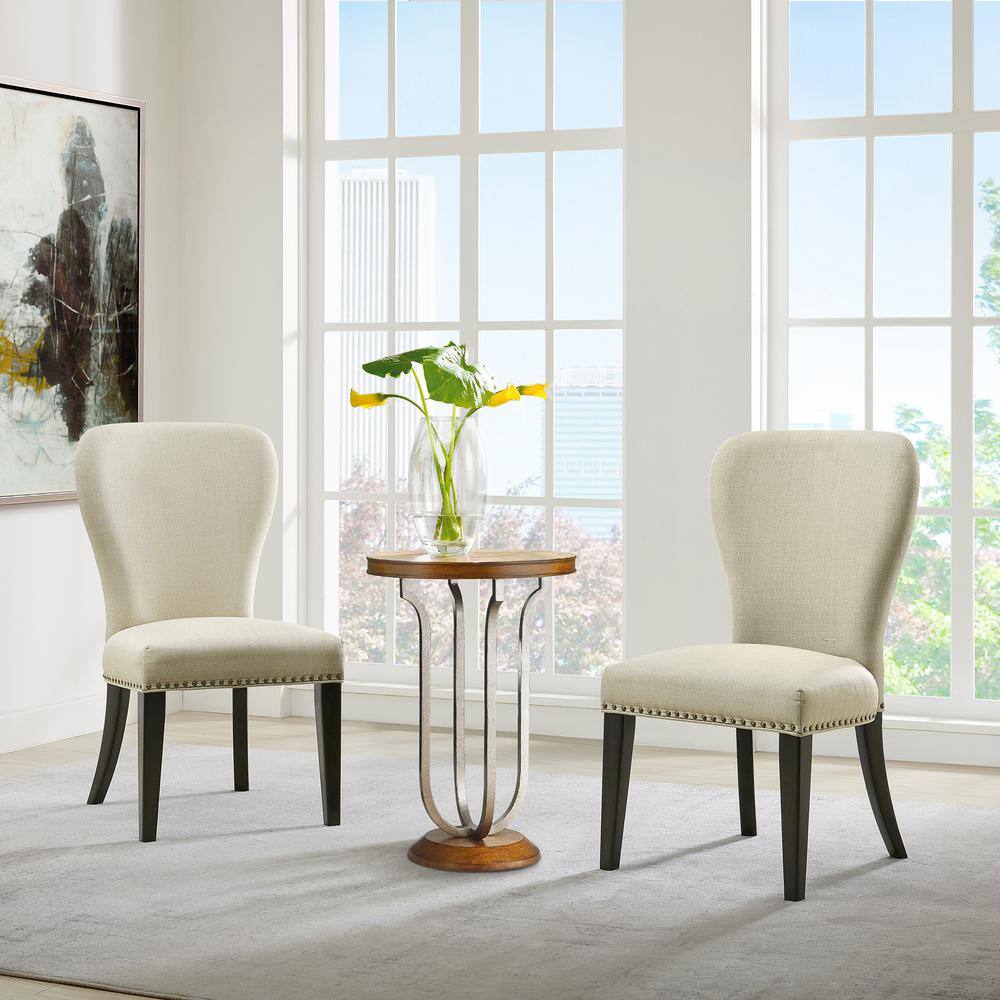 Savoy Cream Faux Leather Upholstered Side Chairs, Set of 2