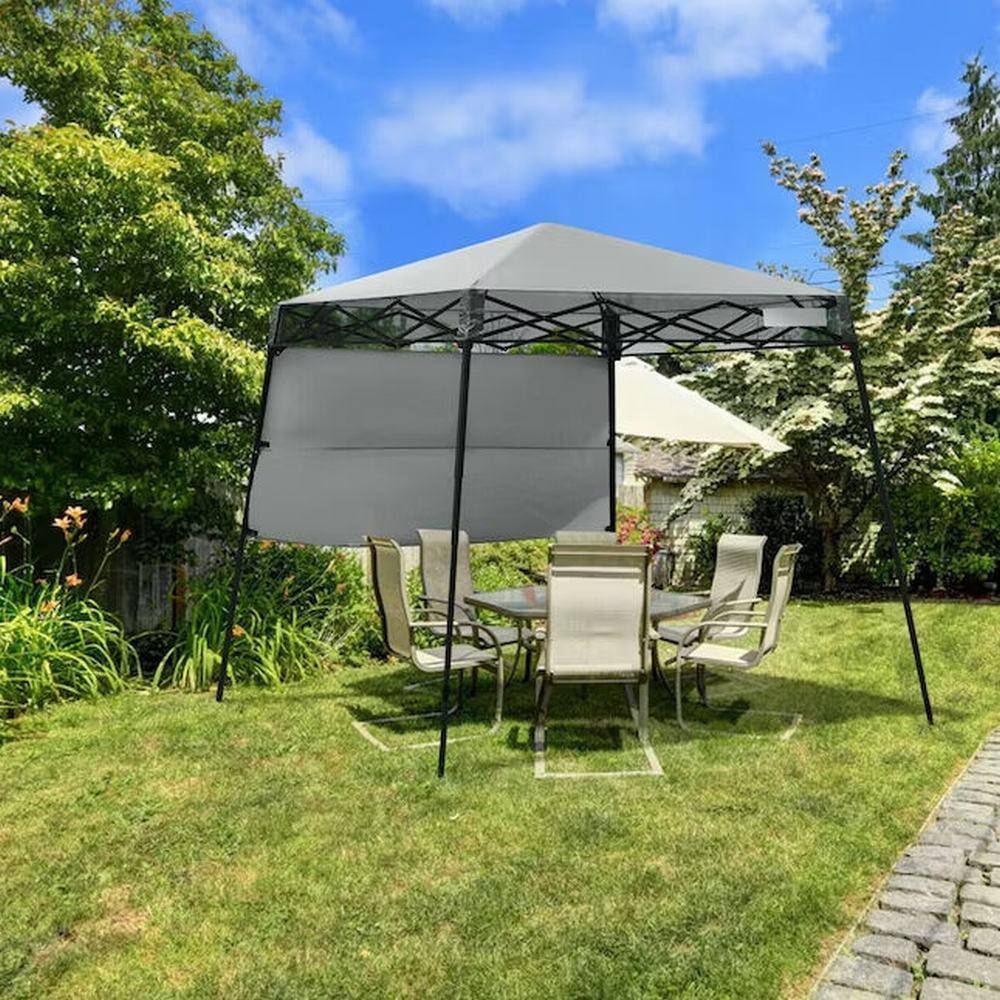 Gray 7 x 7 ft Adjustable Portable Canopy Tent with Backpack