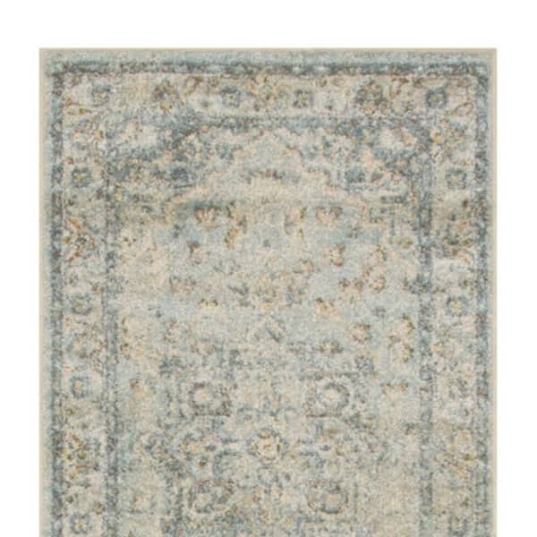 2 X 10 White Medallion Washable Area Rug Runner Rug