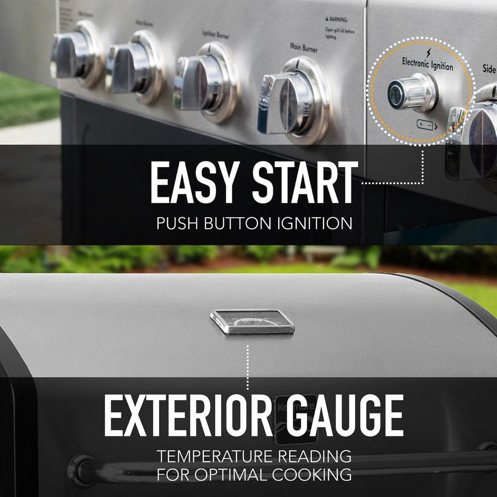 Kenmore 4-Burner Stainless Steel Propane Gas Grill with Side Burner