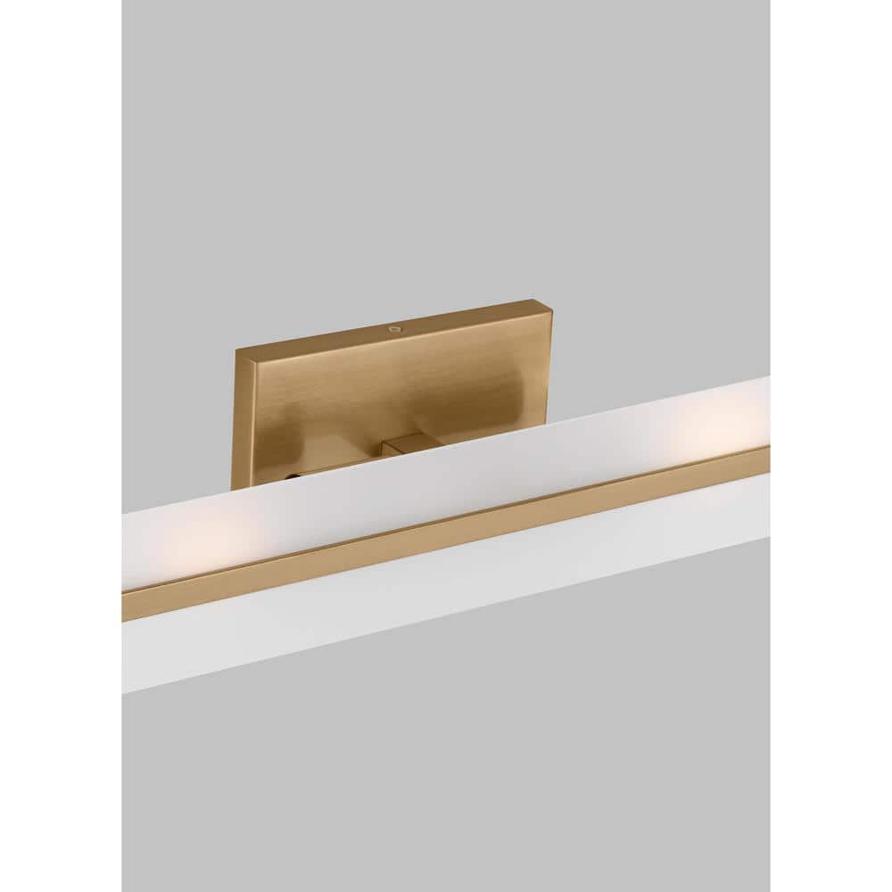 Satin Brass and Glass 24" Modern Bathroom Vanity Light