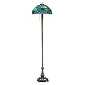 Tiffany 58 in. 2-Light Vintage Bronze Floor Lamp