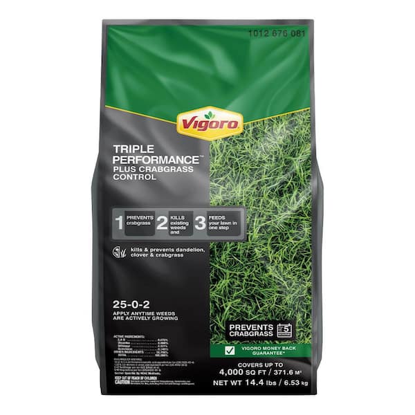 Vigoro Triple Performance 25-0-2 Lawn Fertilizer with Crabgrass Control 14.4 lb. 4M