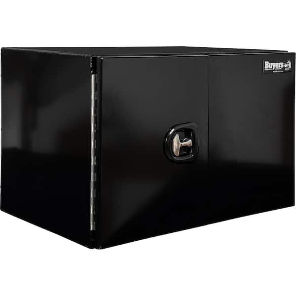 Buyers Products Company 18 in. x 18 in. x 36 in. Black Smooth Aluminum Underbody Truck Tool Box with Barn Door