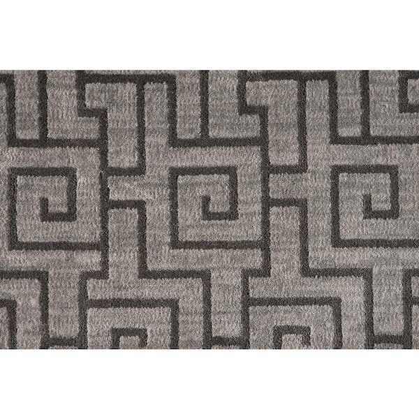 Natural Harmony 6 in. x 6 in. Pattern Carpet Sample - Labyrinth - Color Armour Coal